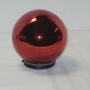 Mercury Glass RED 6in Sphere Lamp LED Light Up Globe Nightlight